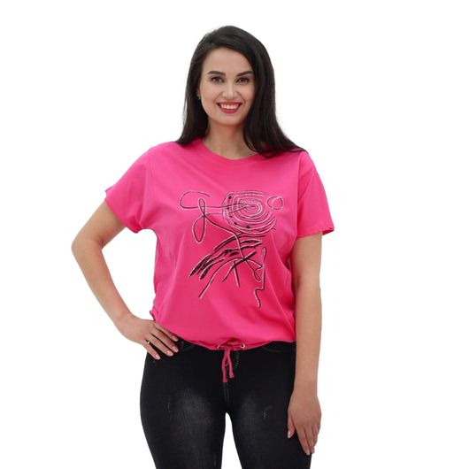 Туника Тропикана, малиновая, Цвет: Малиновый , Размер: L