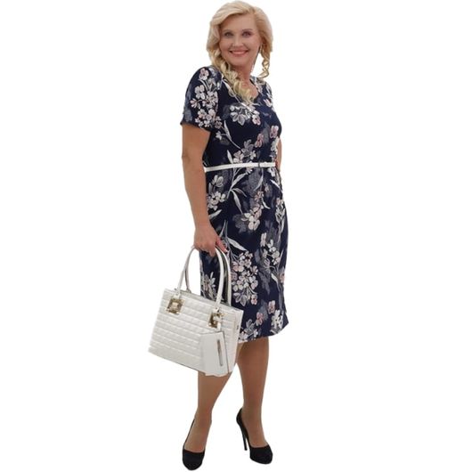 Платье Романтик, темно-синее, классическое, Цвет: Темно-синий классический , Размер: 48, изображение 2