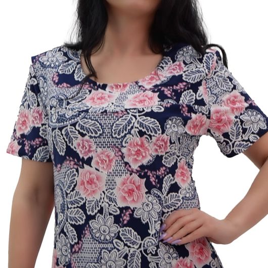 Сукня Романтик, темно-синя з шифоновим воланом, Колір: Темно-синій із шифоновим воланом, Розмір: 52, зображення 5