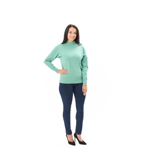 Гольф Сюзанна, воротник стойка, бирюзовый, Цвет: Бирюзовый , Размер: 46-52, изображение 3