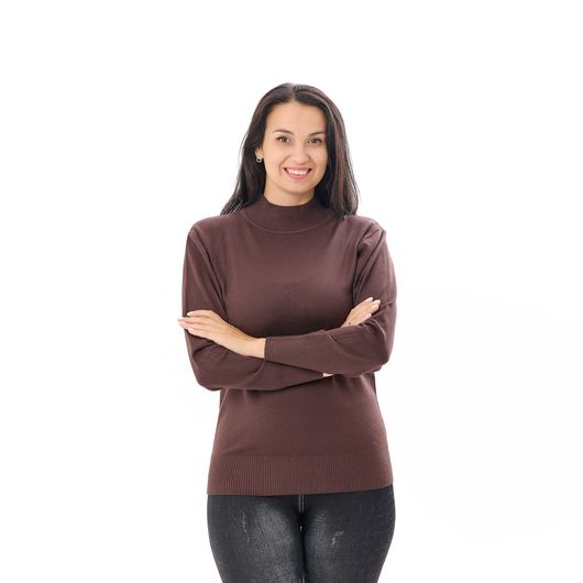 Гольф Сюзанна, комір стійка, коричневий, Колір: Коричневий, Розмір: 46-52, зображення 4