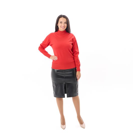 Гольф Сюзанна, комір стійка, кораловий, Колір: Кораловий, Розмір: 46-52, зображення 3