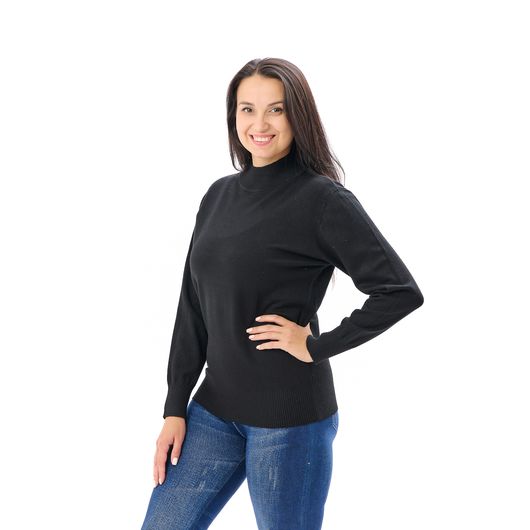 Гольф Сюзанна, воротник стойка, черный, Цвет: Черный, Размер: 46-52, изображение 2