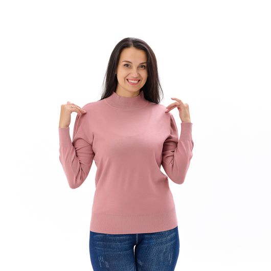 Гольф Сюзанна, воротник стойка, пудровый, Цвет: Пудровый , Размер: 46-52, изображение 4