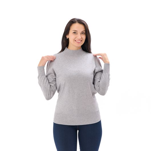 Гольф Сюзанна, воротник стойка, серый, Цвет: Серый , Размер: 46-52, изображение 4