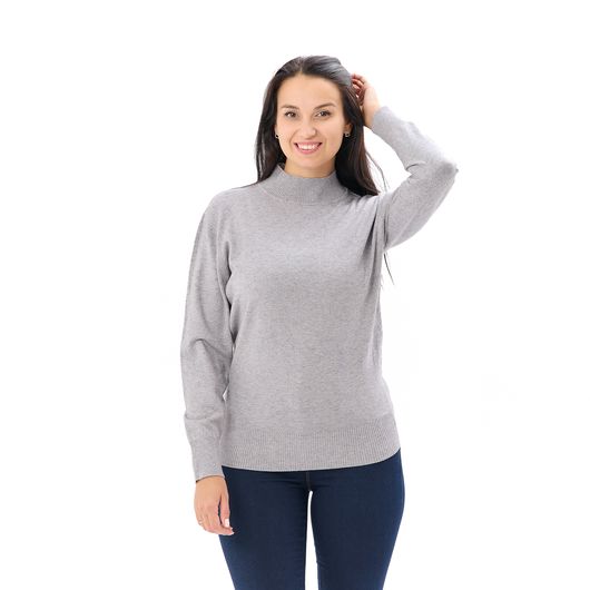 Гольф Сюзанна, воротник стойка, серый, Цвет: Серый , Размер: 46-52