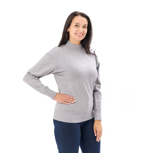 Гольф Сюзанна, воротник стойка, серый, Цвет: Серый , Размер: 46-52, изображение 5