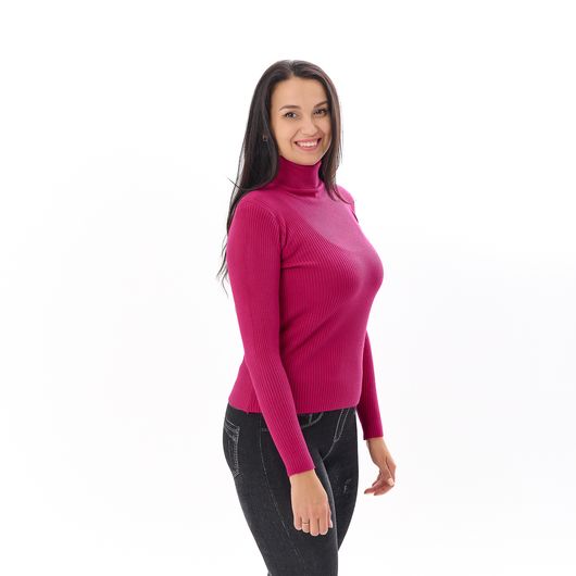 Гольф Сюзанна, откладной воротник, малиновый, Цвет: Малиновый , Размер: 46-52