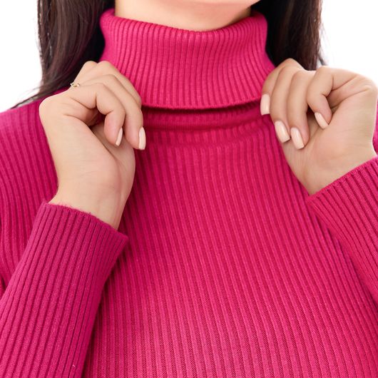 Гольф Сюзанна, откладной воротник, малиновый, Цвет: Малиновый , Размер: 46-52, изображение 4
