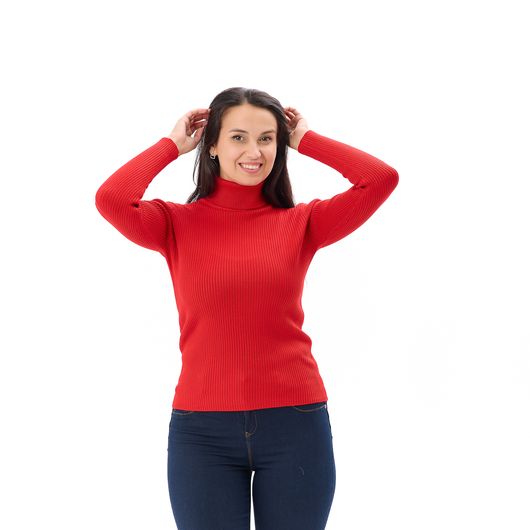 Гольф Сюзанна, откладной воротник, коралловый, Цвет: Коралловый , Размер: 46-52, изображение 5