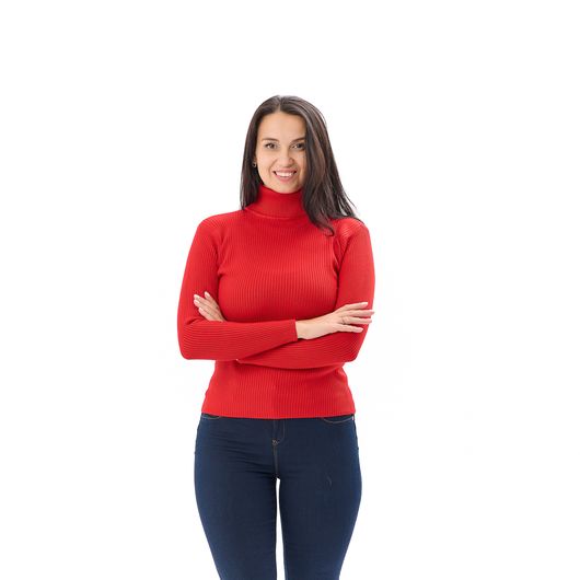 Гольф Сюзанна, откладной воротник, коралловый, Цвет: Коралловый , Размер: 46-52, изображение 6