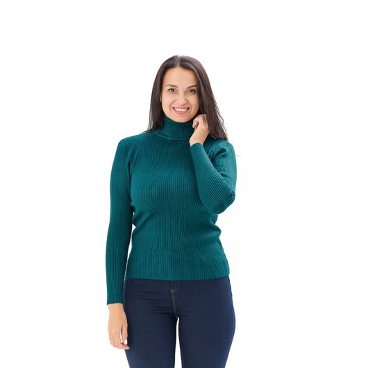 Гольф Сюзанна, відкладний комір, темно-зелений, Колір: Темно-зелений, Розмір: 46-52