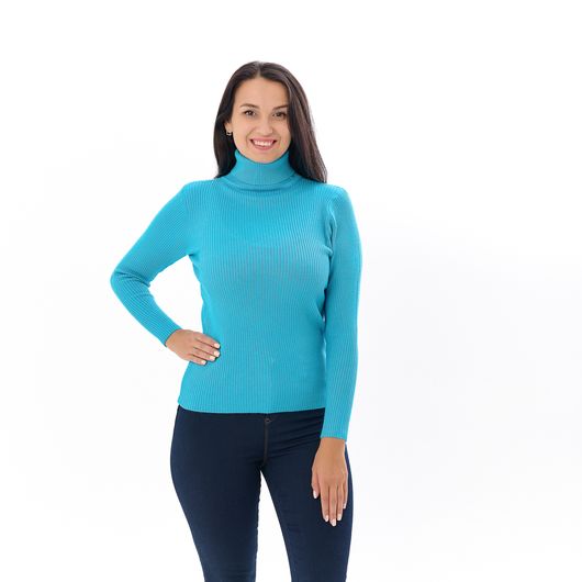 Гольф Сюзанна, відкладний комір, бірюзовий, Колір: Бірюзовий, Розмір: 46-52, зображення 3