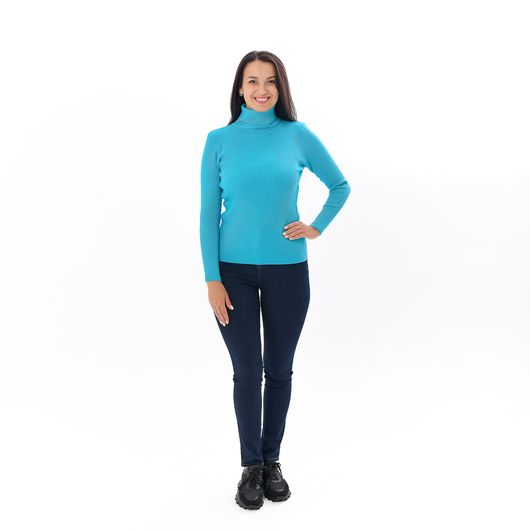 Гольф Сюзанна, відкладний комір, бірюзовий, Колір: Бірюзовий, Розмір: 46-52, зображення 2