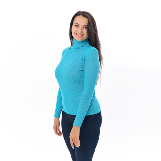 Гольф Сюзанна, відкладний комір, бірюзовий, Колір: Бірюзовий, Розмір: 46-52, зображення 4