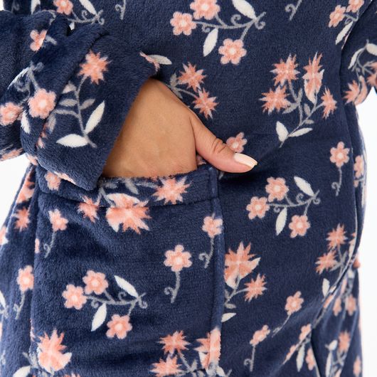 Халат Сусанна, на блискавці, синій (квіти), Колір: Синій (квіти), Дизайн: На блискавці, Розмір: 40-42, зображення 4