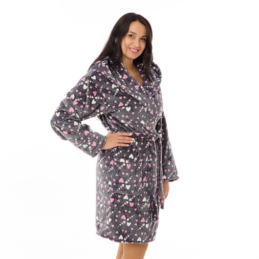 Халат Сусанна, на запах, сірий, Колір: Сірий, Дизайн: На запах , Розмір: 40-42