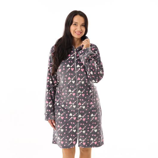 Халат Сусанна, на блискавці, сірий, Колір: Сірий, Дизайн: На блискавці, Розмір: 48-50, зображення 5