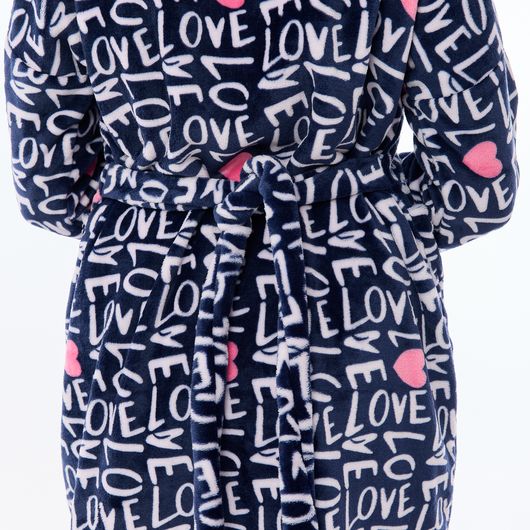 Халат Сусанна, на блискавці, синій (написи), Колір: Синій (написи), Дизайн: На блискавці, Розмір: 44-46, зображення 3