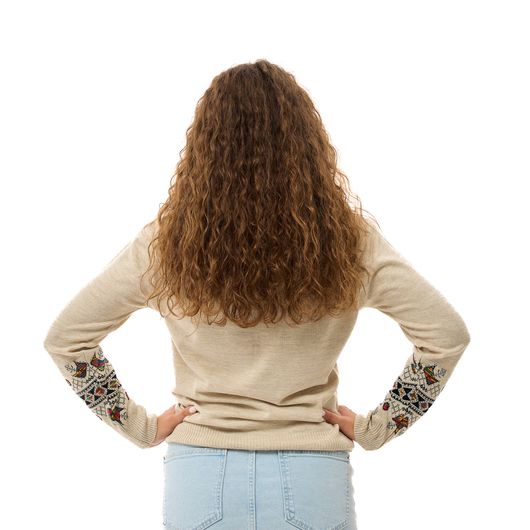 Кофта-вишиванка Мері, молочна, Колір: Молочний , Розмір: 50-58, зображення 4