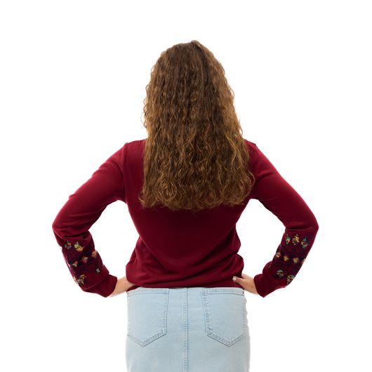 Кофта-вышиванка Мэри, бордовая, Цвет: Бордовый , Размер: 42-48, изображение 2