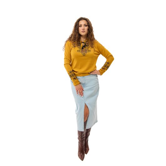 Кофта-вишиванка Мері, жовта, Колір: Жовтий, Розмір: 42-48, зображення 2
