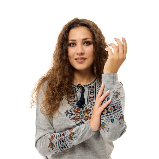 Кофта-вишиванка Мері, сіра, Колір: Сірий, Розмір: 42-48, зображення 4