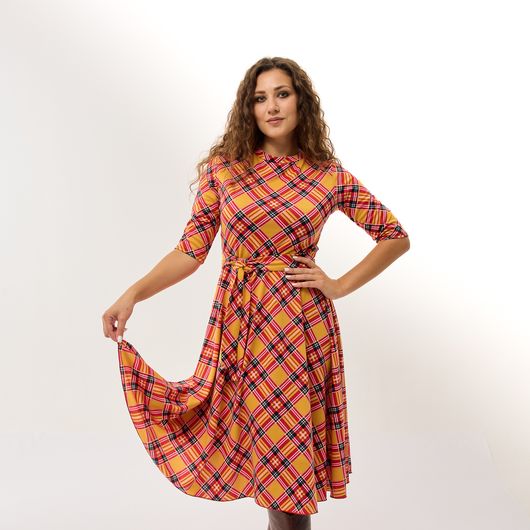Платье Нотки Парижа, оранжевое, Цвет: Оранжевый , Размер: XL, изображение 2