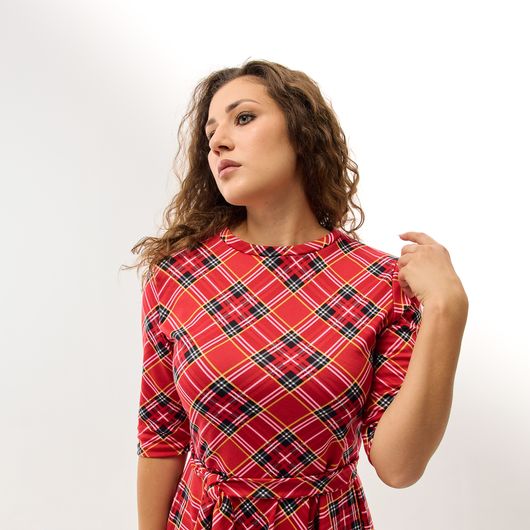 Платье Нотки Парижа, красное, Цвет: Красный , Размер: L, изображение 6