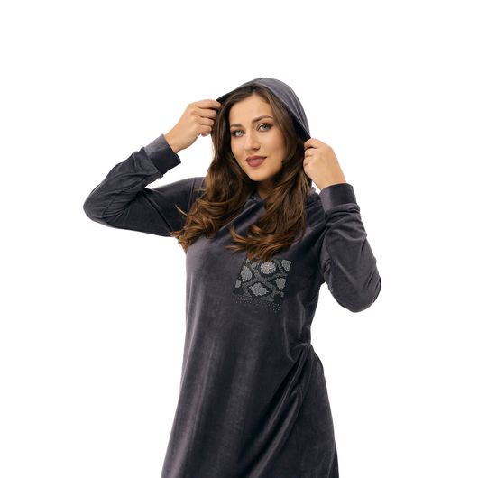 Сукня Оксамитовий дотик, графіт, Колір: Графіт, Розмір: 56-58, зображення 5