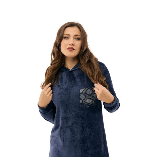 Сукня Оксамитовий дотик, синя, Колір: Синій, Розмір: 48-50, зображення 3