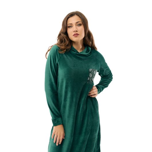 Платье Бархатное прикосновение, зеленое, Цвет: Зеленый, Размер: 52-54, изображение 3