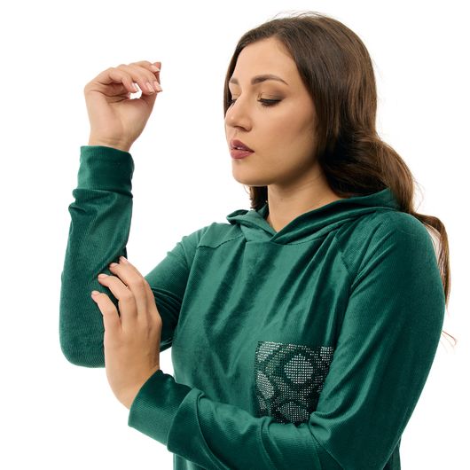 Платье Бархатное прикосновение, зеленое, Цвет: Зеленый, Размер: 48-50, изображение 6