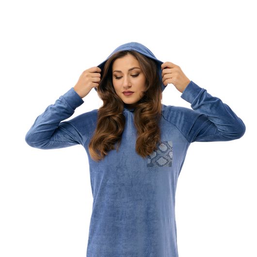 Платье Бархатное прикосновение, голубое, Цвет: Голубой , Размер: 48-50, изображение 2