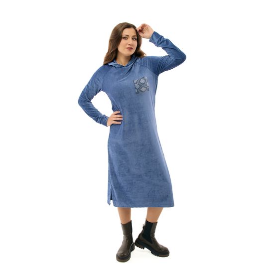 Сукня Оксамитовий дотик, блакитна, Колір:  Блакитний, Розмір: 56-58, зображення 3