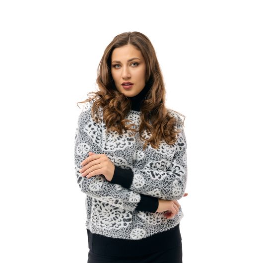 Джемпер Ксения, узор черный, Дизайн: Узор черный , Размер: 52, изображение 3