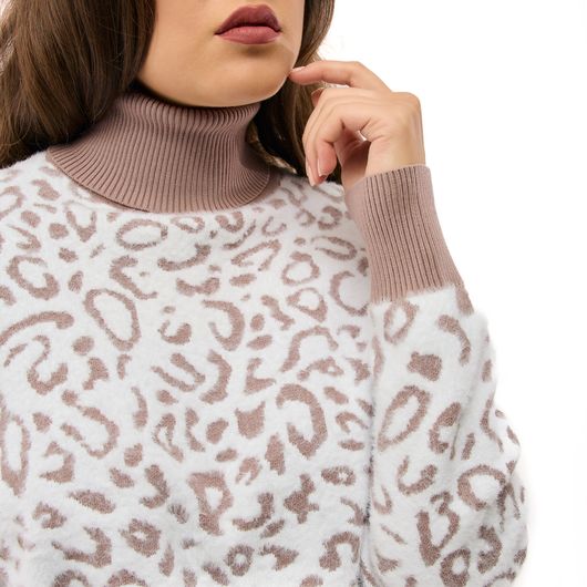 Джемпер Ксенія, леопард бежевий, Дизайн: Леопард бежевий , Розмір: 50, зображення 6