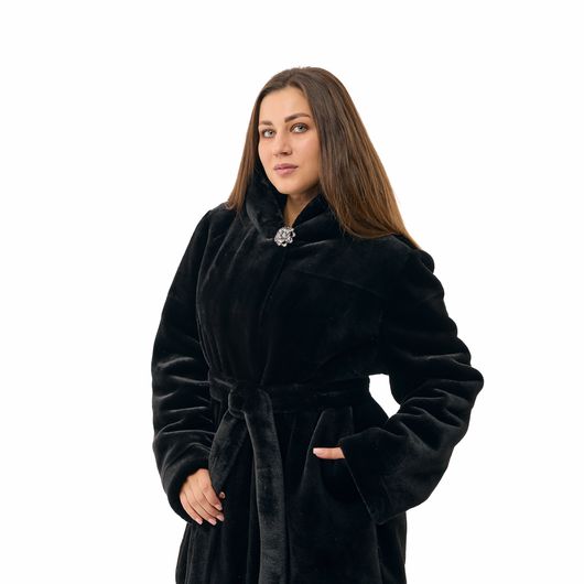 Шуба Феерия, черная, Цвет: Черный, Размер: 2XL, изображение 5