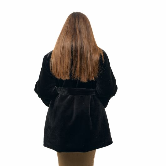 Шуба Феерия, черная, Цвет: Черный, Размер: 3XL, изображение 3