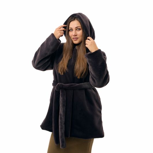 Шуба Феерия, коричневая, Цвет: Коричневый, Размер: 2XL, изображение 3