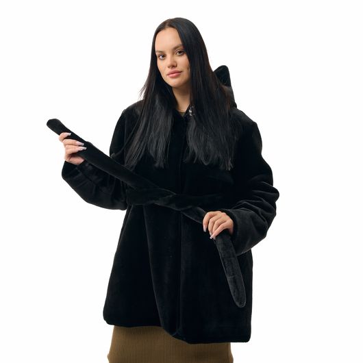 Шуба Феерия, темно-серая, Цвет: Темно-серый , Размер: XL, изображение 6