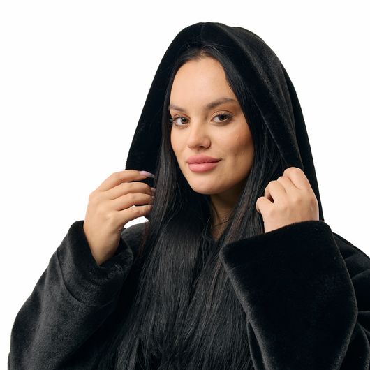 Шуба Феерия, темно-серая, Цвет: Темно-серый , Размер: L, изображение 2