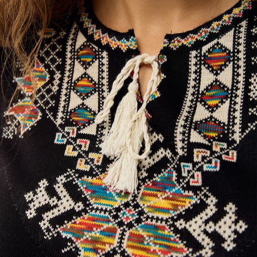 Кофта-вышиванка Мэри, черная, Цвет: Черный, Размер: 60-64, изображение 4