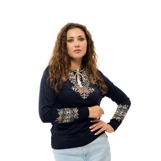 Кофта-вышиванка Мэри, синяя, Цвет: Синий, Размер: 50-58, изображение 6