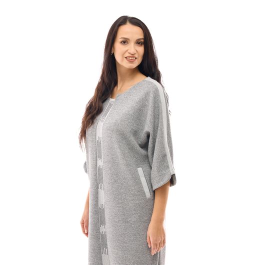 Платье Жоржина, трикотаж, серое, Цвет: Серый , Дизайн: Трикотаж , Размер: 56, изображение 3