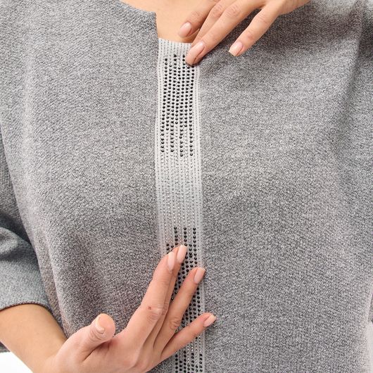 Платье Жоржина, трикотаж, серое, Цвет: Серый , Дизайн: Трикотаж , Размер: 56, изображение 6