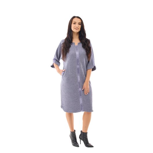 Платье Жоржина, трикотаж, сиреневое, Цвет: Сиреневый, Дизайн: Трикотаж , Размер: 60, изображение 2