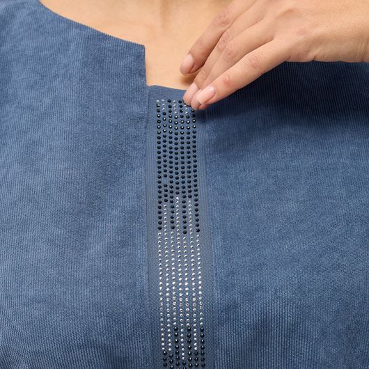 Сукня Жоржина, мікровелькет, джинс, Колір: Джинс , Дизайн: Мікровельвет , Розмір: 60, зображення 3