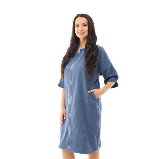 Сукня Жоржина, мікровелькет, джинс, Колір: Джинс , Дизайн: Мікровельвет , Розмір: 52, зображення 5