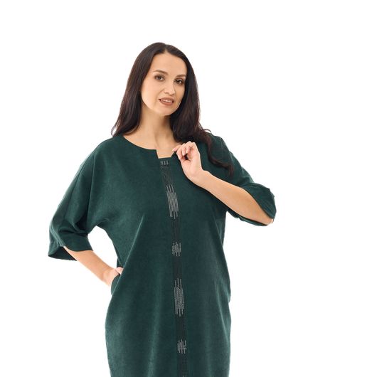 Сукня Жоржина, мікровельвет, зелене, Колір:  Зелений, Дизайн: Мікровельвет , Розмір: 58, зображення 3